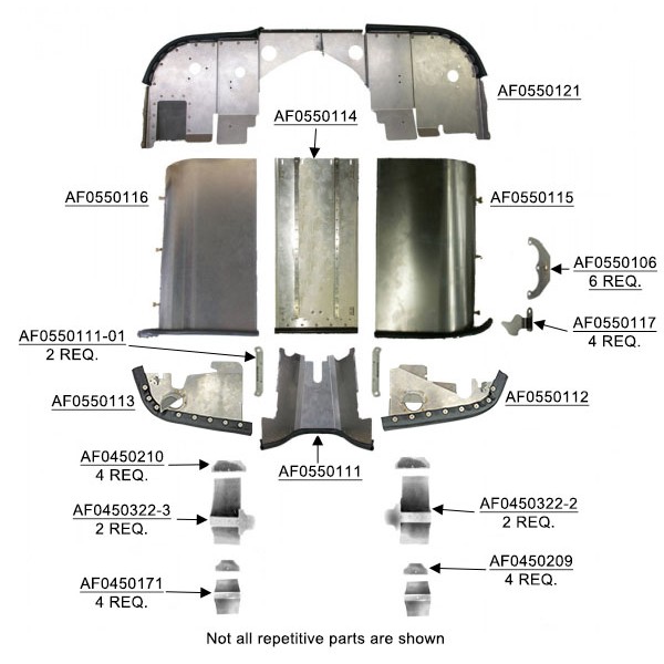 Cessna C170A (1949-52) Complete Engine Baffle Set